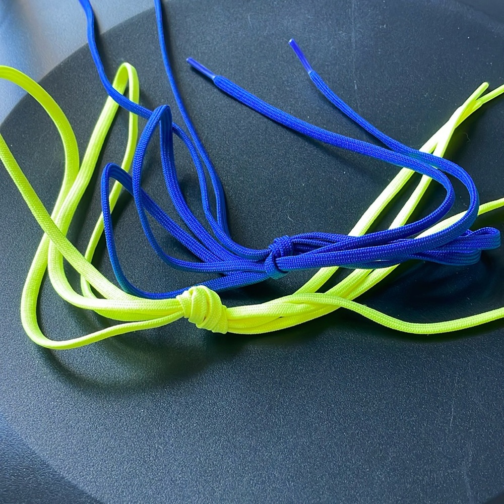 Shoe laces yellow and blue (2 sets)